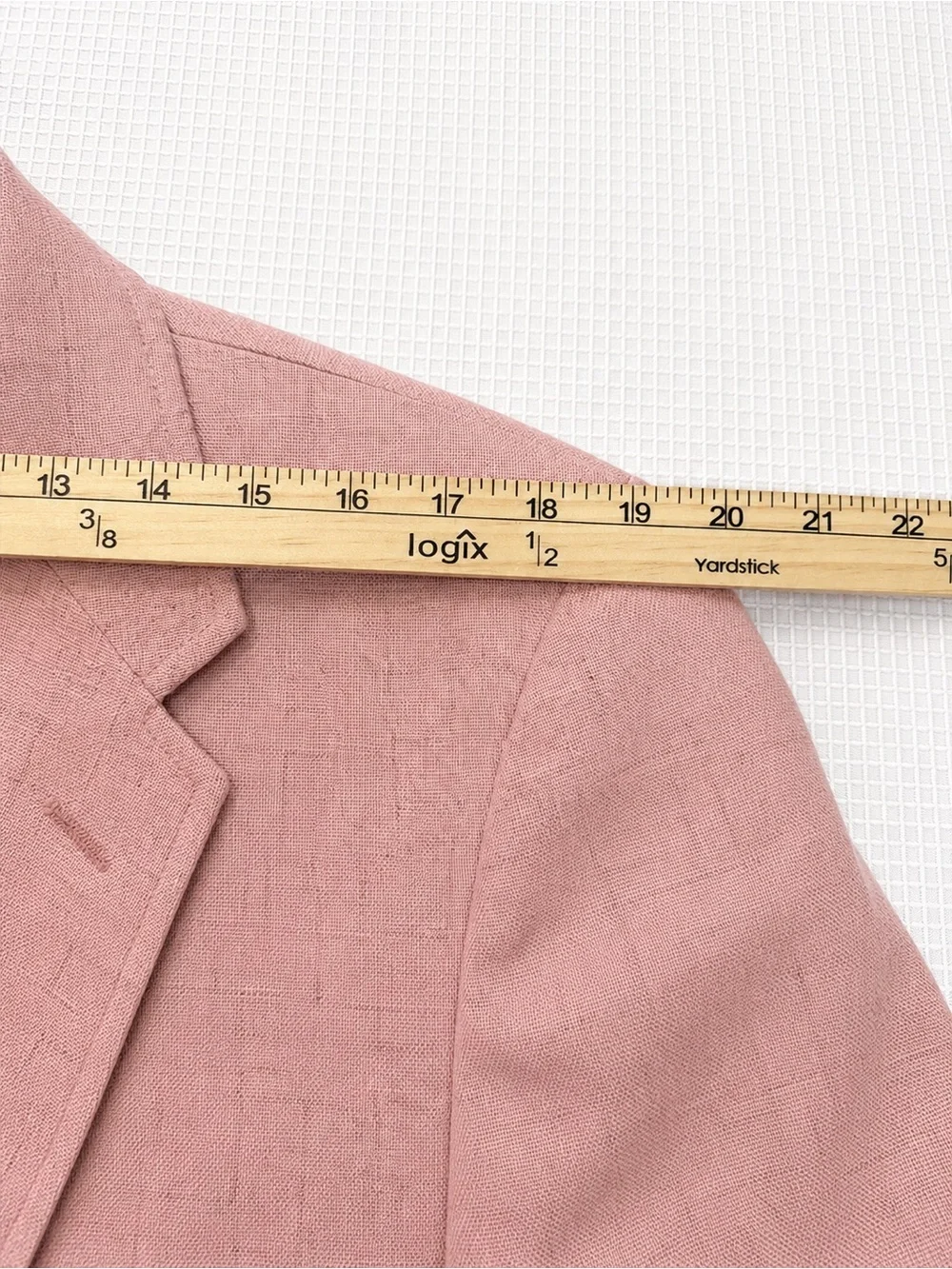 Vtg 70s Summer Slub Linen Blend Blazer Mens 44L Patch Pockets Preppy Pink